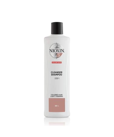 Nioxin System 3 Scalp Cleansing Shampoo with Peppermint Oil  Treats Dry and Sensitive Scalp  Dandruff Relief and Anti-Hair Breakage  For Color Treated Hair with Light Thinning  16.9 fl oz