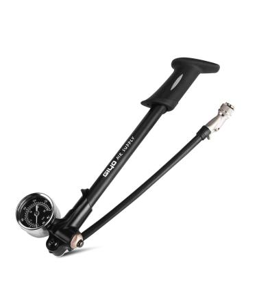 GIYO High Pressure Shock Pump, (300 PSI Max) for Fork & Rear Suspension, Lever Lock on Nozzle No Air Loss A: Black