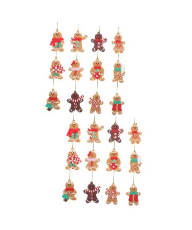 HOMSFOU 24 Pcs Gingerbread Man Ornament Xmas Gingerbread Man Figurine Gingerbread Ornaments Holiday Gingerbread Man Christmas Tree Ornaments Christmas Party Decoration Pvc Gift Household As Shownx2pcs 8X5.5CMx2pcs
