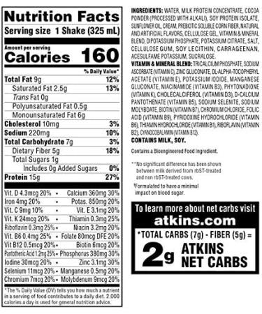 Atkins Dark Chocolate Royale Protein Shake 12 Count - Gluten Free, Keto-Friendly - Buy Online on SooperMarket.com