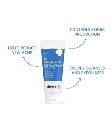 1% Salicylic Acid Gel Face Wash for Acne - Deep Cleansing & Exfoliating | Controls Oil & Reduces Breakouts | 30ml - Buy Online on SooperMarket.com