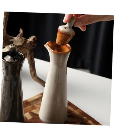 Zerodeko Condiment Bottles Kitchen Gadget Kitchen Things Condiment Canister Soy Sauce Can Kitchen Sauce Holder Liquid Condiment Dispenser Jug for Oil Vinegar Cruet Syrup Ceramics Olive Oil 5X15CM Beige - Buy Online on SooperMarket.com