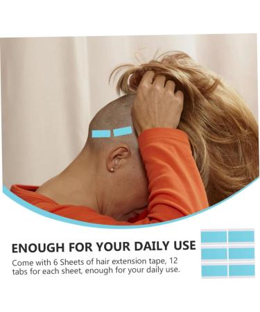 Mikinona 6 Sheets Double Sided Adhesive Hair Extension Adhesive Strips for Hair Extension Double Sided Wig Tape Hair Extension Holder Hair Extension Extension Tape 2.5x1.5cm Assorted Color - Buy Online on SooperMarket.com