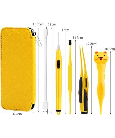 FRCOLOR Kids Ear Wax Pick Set - Cartoon Luminous Earwax Picker & Nose Clip for Safe Removal - Yellow 15.2x6.7cm - Buy Online on SooperMarket.com