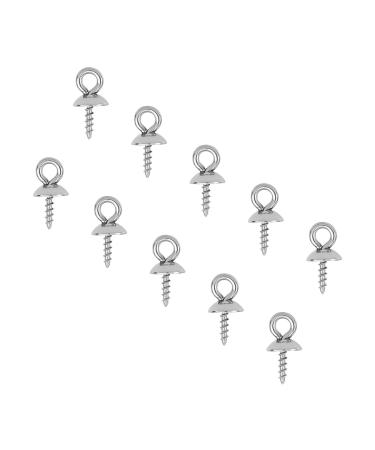 UNICRAFTALE 100pcs Stainless Steel Screw Eye Pin Stainless Steel Eye Pin Bail Pegs 1mm Pin Metal Hoop Peg Screw Eye Pin Hook for Half Drilled Beads Jewelry Earring Making 10mm long