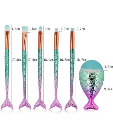11 Pieces Mermaid Makeup Brushes Set Professional Foundation & Concealer for Flawless Cosmetics | International Shipping Available - Buy Online on SooperMarket.com