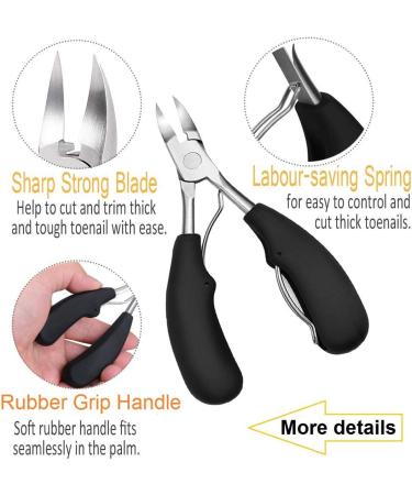 Professional Toe Nail Clipper for Thick and Ingrown Toenails - Surgical Stainless Steel Trimmer with Soft Grip Handle (4PCS) - Buy Online on SooperMarket.com
