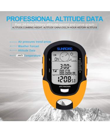 SUNROAD GPS Tracker with Altimeter, Compass, Weather Forecast, Thermometer - Multifunctional Meter for GPS Route Tracking - Buy Online on SooperMarket.com