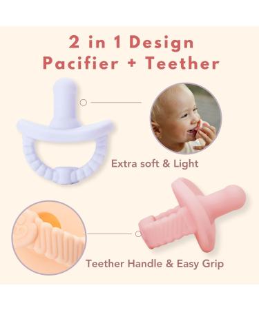 NatureBond Silicone Baby Pacifier with Hygiene Cover | Newborn 0-6 Months | Sunshine Yellow & Peach Puff - Buy Online on SooperMarket.com