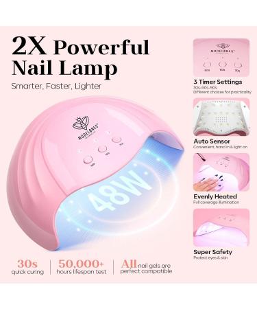 Modelones Gel Nail Kit - 12 Colors Gel Nail Polish Set with Lamp | Starter Kit with 48W Nail Lamp and Manicure Tools | DIY Nail Art at Home - Buy Online on SooperMarket.com