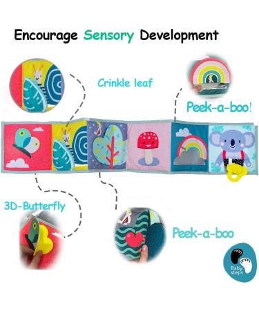 Baby Steps Koala High Contrast Soft Cloth Book - Educational Tummy Time Toy with Mirror & Teether for Infants and Toddlers - Sensory Activity Crib Toy 0-3 Yrs - Buy Online on SooperMarket.com
