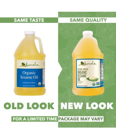 Kevala Organic Extra Virgin Sesame Oil 1/2 Gallon (64 fl oz) - Pure & Cold-Pressed - Buy Online on SooperMarket.com
