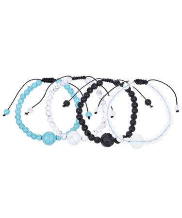 Healvian Turquoise Jewelry Friendship Bracelet 8 Pcs Motion Sickness Anti Nausea Bracelets Motion Sickness Wristband Seasickness Wristband Bracelets Anti Nausea Moonstone Bracelet Friendship Bracelet Assorted Colorx2pcs 8X8CMx2pcs