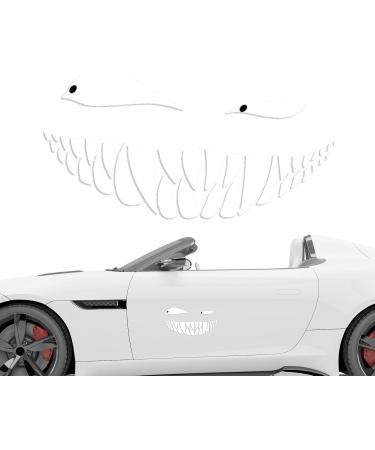 Funny Devil's Skew Eye Car Sticker | Reflective Self-Adhesive Auto Decal for Windows & Bumpers | SHICHANGDA Silver White - Buy Online on SooperMarket.com