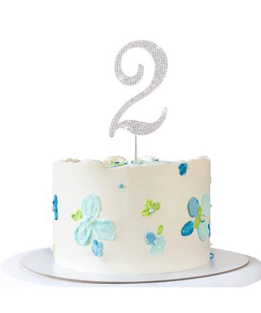 ENSTAB 0-9 Cake Decoration Silver Rhinestones Happy Birthday Cake Topper Anniversary Cake Decoration (2) SHINY-10 Silver-2