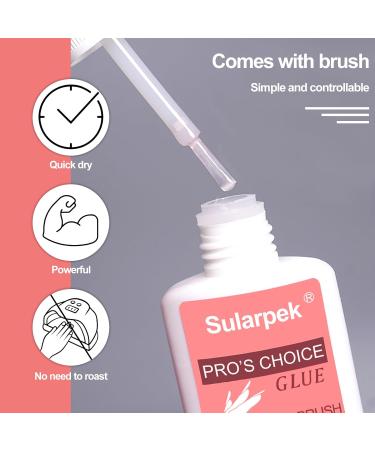 Sularpek 4 PCS Nail Glue - Extra Strong Brush-On Gel for False Nails & Manicures - Buy Online on SooperMarket.com