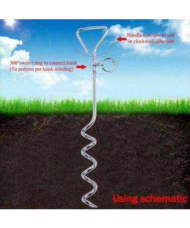 Bahob 30ft (9m) Dog Tie Out Cable and Stake Out for Outdoor Yard and Camping Small to Large Dogs Ground Field Spike Stake (30 ft Cable + Stake) - Buy Online on SooperMarket.com