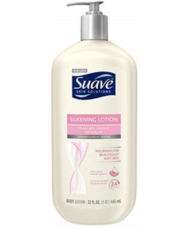 Suave Hand and Body Lotion Silkening - Baby Oil - 32 oz Silkening with Baby Oil - 32 oz 32 Fl Oz (Pack of 1)