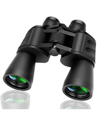 Binoculars 20x50,High Power Binoculars for Adults and Kids with Low Light Night Vision, Compact Waterproof Binoculars for Bird Watching Hunting Travel Football Stargazing BAK-4 Prism FMC Lens(Black)