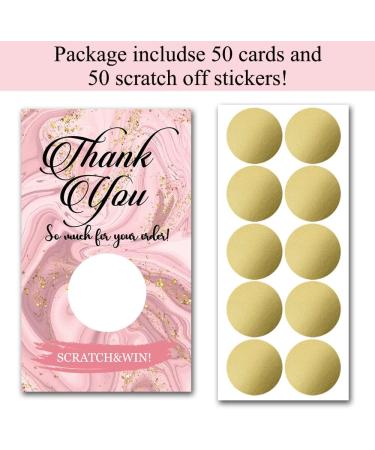 Hafhue 50 Pack Thank You Blank Gift Certificate Scratch Off Cards for Small Business Spa Gold - Buy Online on SooperMarket.com