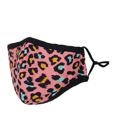 Washable Reusable 3 Layers Cotton Cloth - Pink - Leopard Print One Size Fits Most