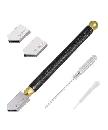 iJiZuo Glass Cutter Kit 2mm-20mm Professional Cutting Head Glass Cutting Tool Pencil Style Oil Feed Carbide Tip for Glass Cutting Tool/Tiles/Mirror/Mosaic