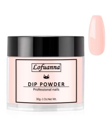 Lofuanna 30g Dip Powder Nude Color Nail Dipping Powder for French Nail Art Starter Professional Salon Quality Dipping Powder No Needed Nail Lamp Curing Odor-Free and Long-Lasting(004)