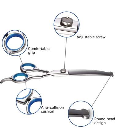 Pogeair 6-in-1 Safety Round Head Stainless Steel Dog Grooming Scissors Kit - Heavy Duty Titanium Coated Pet Grooming Scissors for Dogs, Cats & Other Pets - Buy Online on SooperMarket.com