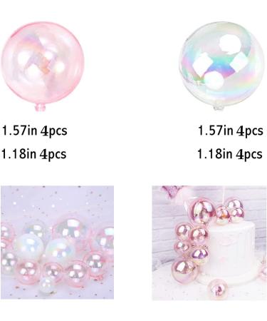 Bubble Balls Cupcake Toppers Set - 16Pcs Pink Cake Insert Toppers for Wedding, Anniversary, Mother's Day, Birthday Party Decorations - Buy Online on SooperMarket.com