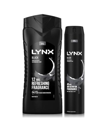 Lynx 12 Hour Refreshing Black Shower Gel 500 with Lynx 48 Hour Black Body Spray 250ml Leaving you smelling great Dermatologically Tested Keep Smelling Irresistible!