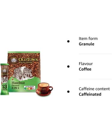 Old Town White Coffee 3 in 1 Hazelnut 15 Sachets Net WT 600g - Buy Online on SooperMarket.com