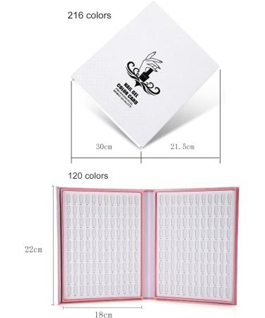 SUQ 2pcs Nail Display Books - 216+120 Colors Professional Salon Nail Color Swatches for DIY Nail Polish - Nail Salon Design Board - Buy Online on SooperMarket.com