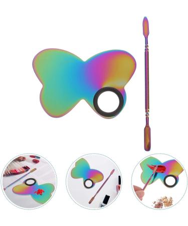 Buy KALLORY Heart-Shaped Stainless Steel Mixing Palette & Spatula Tool for Nail Art | Perfect for Salon & Home - International Shipping Available - Buy Online on SooperMarket.com