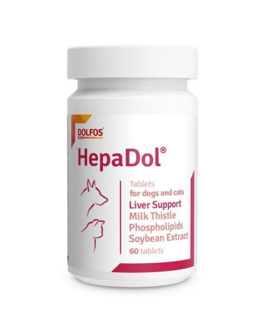 PETS Dolfos HepaDol Liver Support for Cats and Dogs 60 tablets enriched with Milk Thistle Ornithine Arginine Taurine