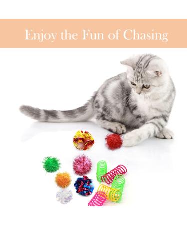 LASOCUHOO 30PCS Interactive Cat Toy Pack - Cat Crinkle Balls, Sparkle Balls, Spiral Springs - Buy Online on SooperMarket.com
