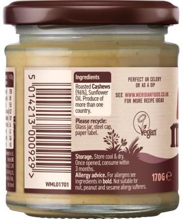 Meridian Natural Cashew Butter 170g - Buy Online on SooperMarket.com