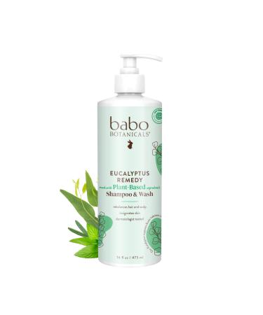 Babo Botanicals Eucalyptus Remedy Plant-Based Shampoo & Wash - with Eucalyptus & Rosemary Essential Oils - Suitable for all Ages - EWG Verified  Vegan & Cruelty Free - 16 fl. oz.