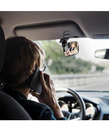 360 Adjustable Baby Car Mirror | Shatterproof Rearview Safety Mirror with Clip | Wide Angle Convex Mirror for Rear Kids, Babies, Infants - Buy Online on SooperMarket.com