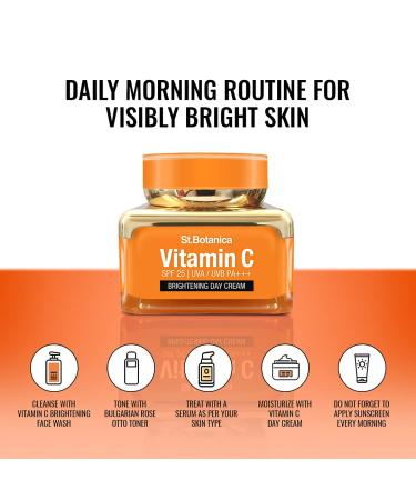 StBotanica Vitamin C Brightening Day Cream with SPF 30 - Radiant Skin 50g - Anti-Aging UVA/UVB Protection - Buy Online on SooperMarket.com