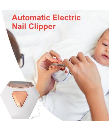 Teksome Electric Nail File - Rechargeable Nail Trimmer Electric Automatic Nail Safety Trimmer with Nail Clip Storage 2-in-1 Nail Cutter and Polisher for Kids Adults White - Buy Online on SooperMarket.com