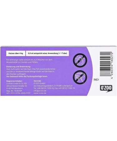 Ticster Spot-on for Cats 4-8 kg | 6x 0.8ml Flea & Tick Protection | Up to 24 Weeks | Natural Ingredients - Buy Online on SooperMarket.com