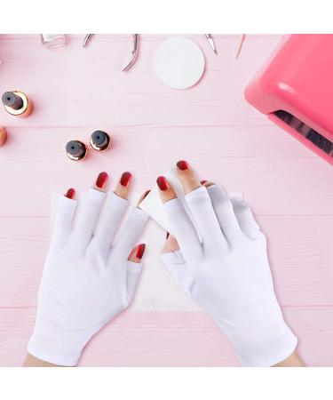 Quesuc 3 Pairs UV Shield Glove Gel Manicures Glove Anti UV Fingerless Gloves Protect Hands from UV Light Lamp Manicure Dryer (Black Purple White) - Buy Online on SooperMarket.com