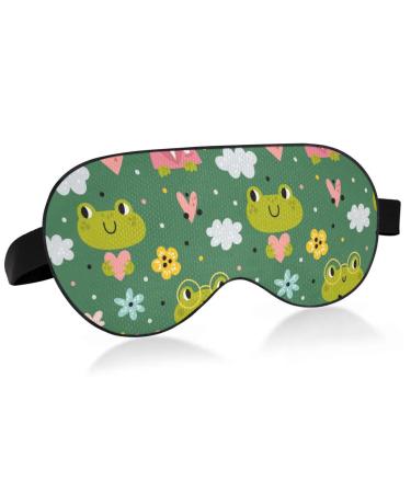 Haskirky Light Blocking Eye Mask Breathable and Adjustable Adult Men and Women Travel on Business Trips Yoga Meditation Light Smooth Comfortable Eye Mask Office Deep Sleep Goodies Funny Frogs