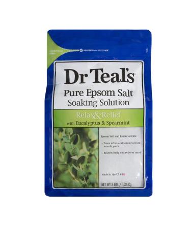 Dr Teal's Epsom Salt Soaking Solution with Eucalyptus Spearmint 48 Oz (Packaging May Vary)