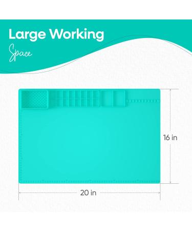 Large Silicone Crafts Painting Mat with Cup | Washable & Nonstick Artist Mat | Pink 23.8x15.7 Inch - Buy Online on SooperMarket.com