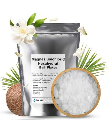Solup magnesium chloride 900g i magnesium flakes i magnesium flakes i 100% natural magnesium chloride flakes i ideal bathing salt against magnesium deficiency 900 g (1 Pack)