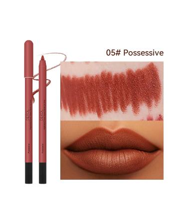 Long Lasting Waterproof Creamy Lip Liner Pencil | High Pigmented & Non-Dry | Up to 12 Hours Wear | Professional Matte Lip Makeup (05 POSSESSIVE) - Buy Online on SooperMarket.com