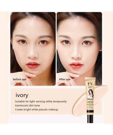 BTSEURY Full Coverage Liquid Foundation 30g - Ivory | Waterproof & Long Lasting Makeup Base Cream - Buy Online on SooperMarket.com