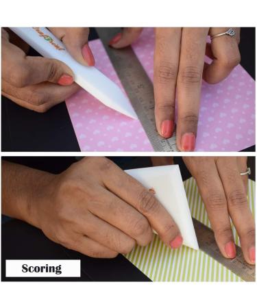 CrafTreat Teflon Bone Folder and Scoring Tool Set for Paper Crafting - Large & Ergo Square - Perfect for Origami, Bookbinding, and Leather Burnishing - Non Stick Ergonomic Design - Buy Online on SooperMarket.com