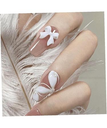 50pcs 3D Bowknot Nail Charms for Nail Art - White Resin Decorations | DIY Manicure Accessories - Buy Online on SooperMarket.com